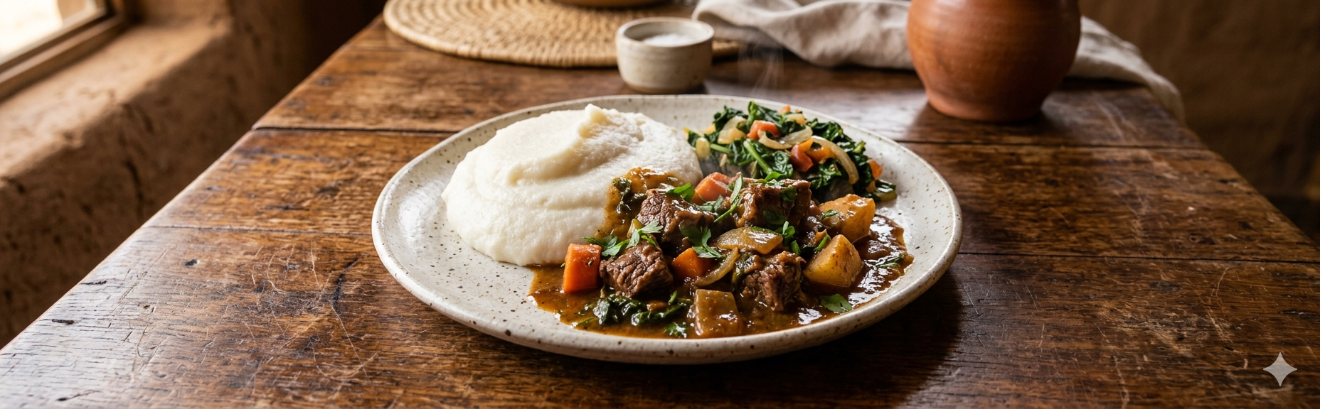 Zimbabwean sadza meal